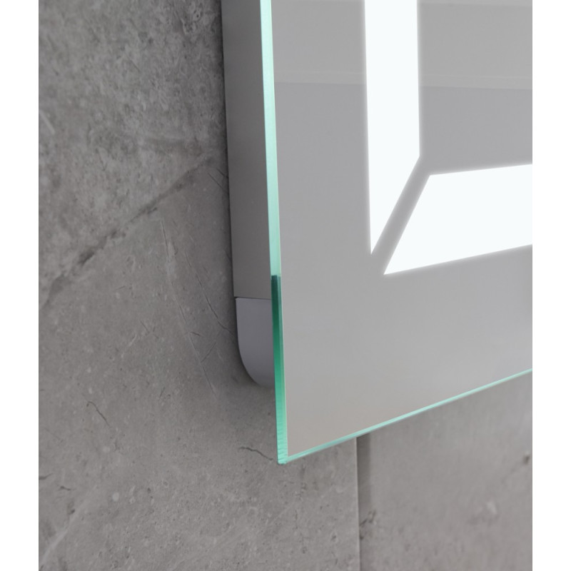 Дзеркало Mixxus LIGHT MR01-90x70 з Led Touch, Anti-fog, димером, регулятором яскравості, годинником (MI5999)
