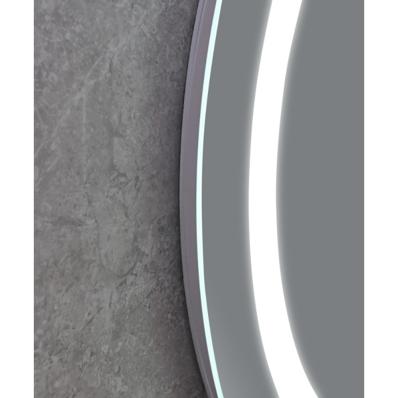 Дзеркало Mixxus PLAIN MC02-60-CASE з Led Touch, Anti-fog, димером, регулятором яскравості, годинником (MI6661)