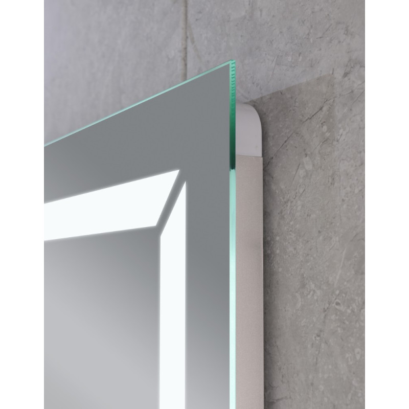 Дзеркало Mixxus LIGHT MR01-90x70 з Led Touch, Anti-fog, димером, регулятором яскравості, годинником (MI5999)