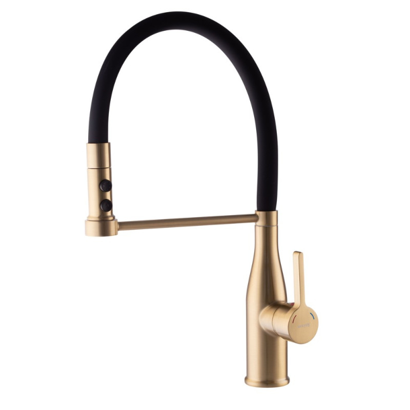 Смеситель для кухни Mixxus Premium Summer 017 BRUSHED GOLD REFL.BLACK (MI6964)
