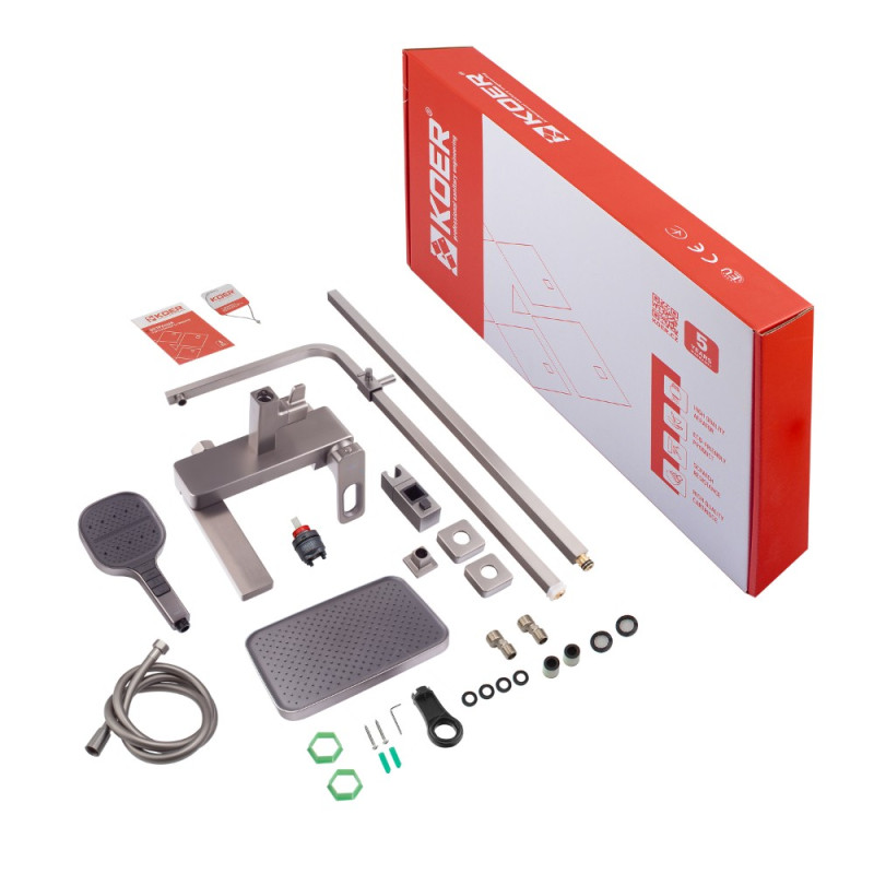 Душевая колонна со смесителем Koer KB-56031-07, 3 функции (KR5440)