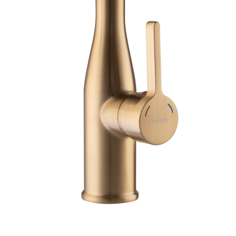 Смеситель для кухни Mixxus Premium Summer 017 BRUSHED GOLD REFL.BLACK (MI6964)