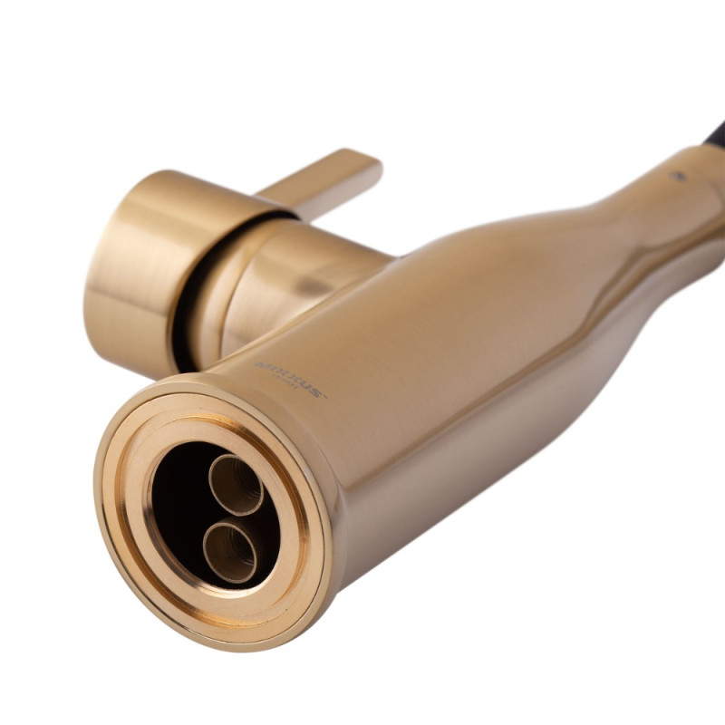 Смеситель для кухни Mixxus Premium Summer 017 BRUSHED GOLD REFL.BLACK (MI6964)