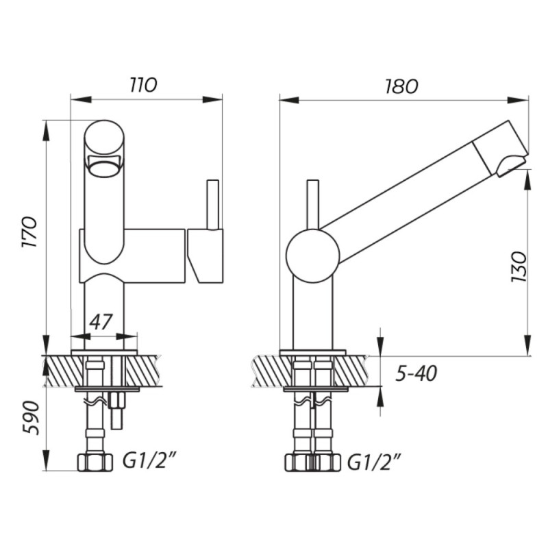 Смеситель для умывальника Zerix LR71007 (LL1199)