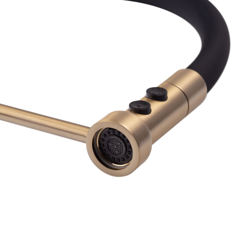 Смеситель для кухни Mixxus Premium Summer 017 BRUSHED GOLD REFL.BLACK (MI6964)