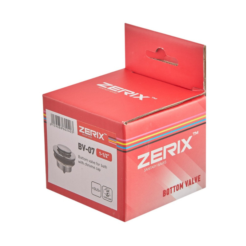 Донний клапан для ванни Zerix BV-07 1 1/2'' автоматичний СLICK-СLACK (Колір хром) (ZX6024)