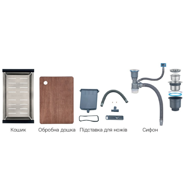 Мойка Mixxus Premium MH7545-SET-05 NANO-SILVER (3.0/0.8) комплект (нержавейка) (MX9634)