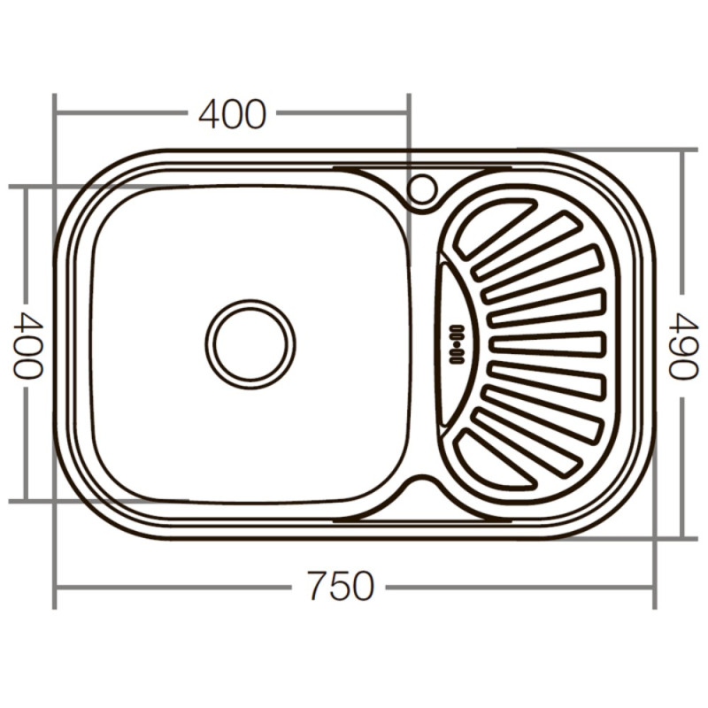 Мойка кухонная Zerix Z7549-08-180E (Satin) (ZX1606)
