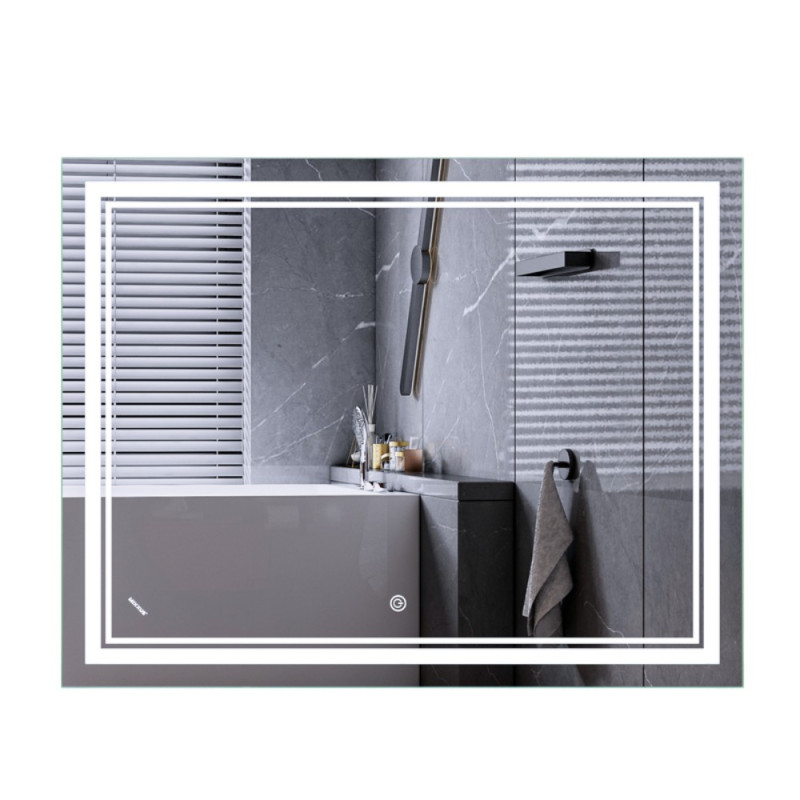 Зеркало Mixxus Premium QUADRO MR20-90x70-Reverse с Led Touch, Anti-fog, димером, регулятором яркости (MP6621)