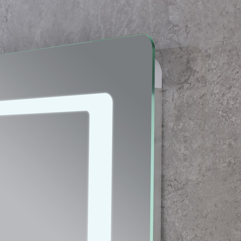 Зеркало Mixxus STYLE MR03-90x70 с Led Touch, Anti-fog, димером, регулятором яркости, часами (MI6007)