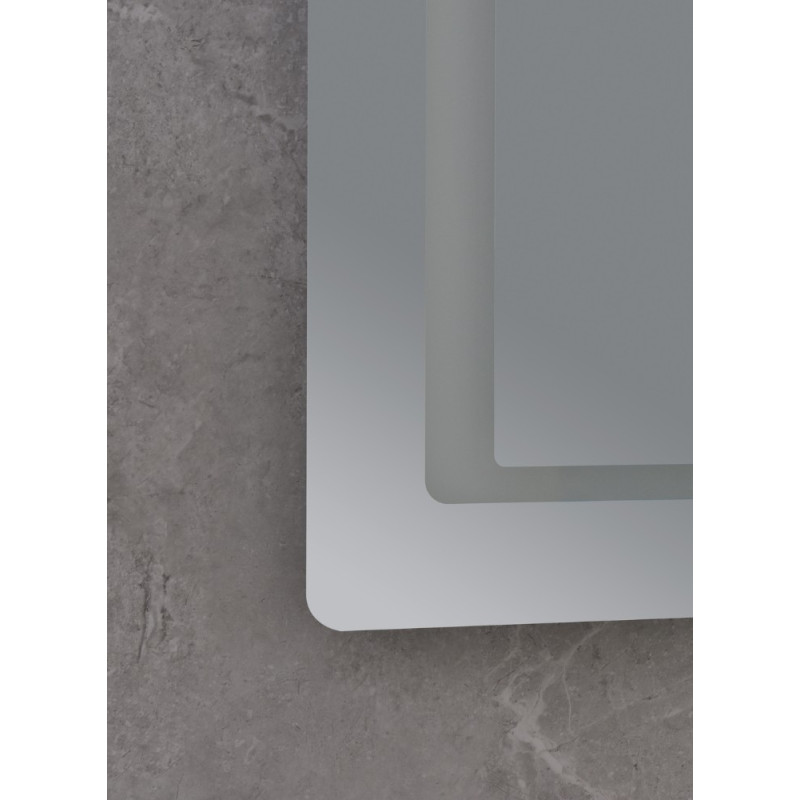 Зеркало Mixxus STYLE MR03-90x70 с Led Touch, Anti-fog, димером, регулятором яркости, часами (MI6007)
