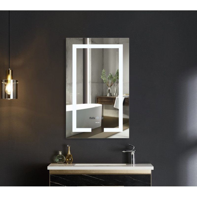 Зеркало Mixxus HARD MR06-50x80 с Led Touch, Anti-fog, димером, регулятором яркости, часами (MI6011)