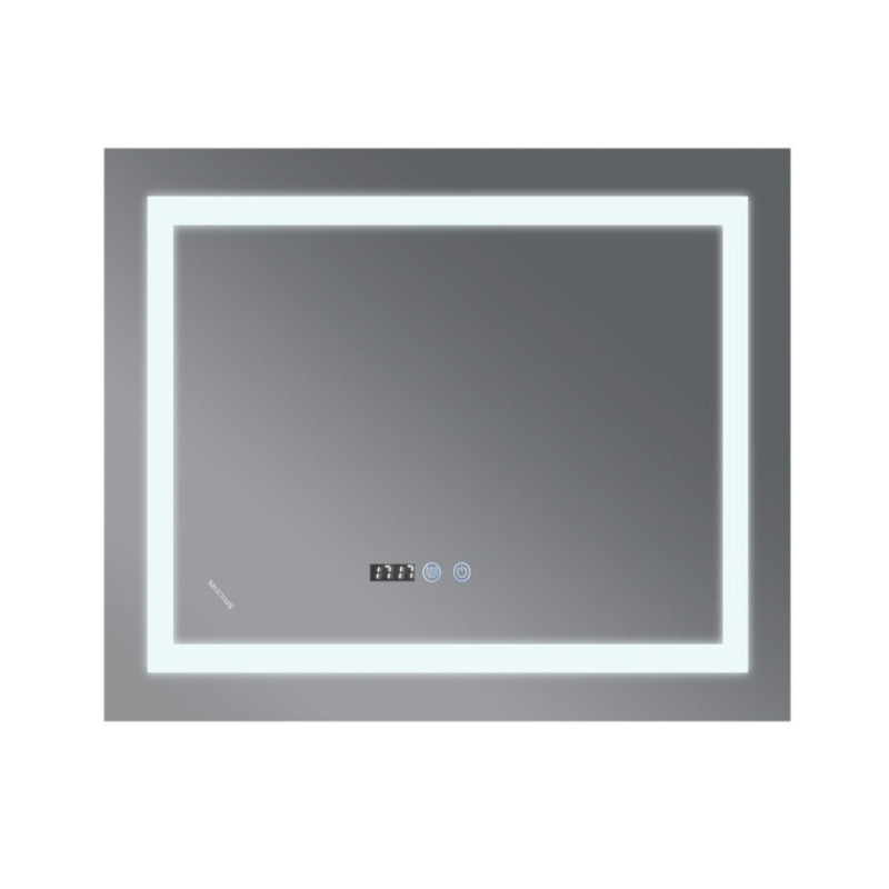 Дзеркало Mixxus WARM MR02-80x80 з Led Touch, Anti-fog, димером, регулятором яскравості, годинником (MI6934)