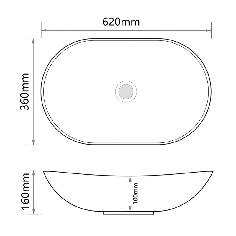 Раковина накладна MIXXUS PREMIUM WAVE-0105 EDGE GOLD 620х360х160mm (MP6557)