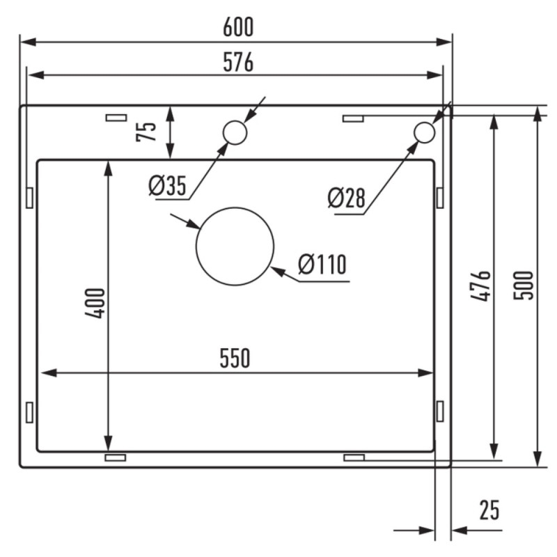 Мойка Mixxus MH6050 Micro Decor Graphite (3.0/0.8) из нерж. стали (цвет графит) (MI8221)
