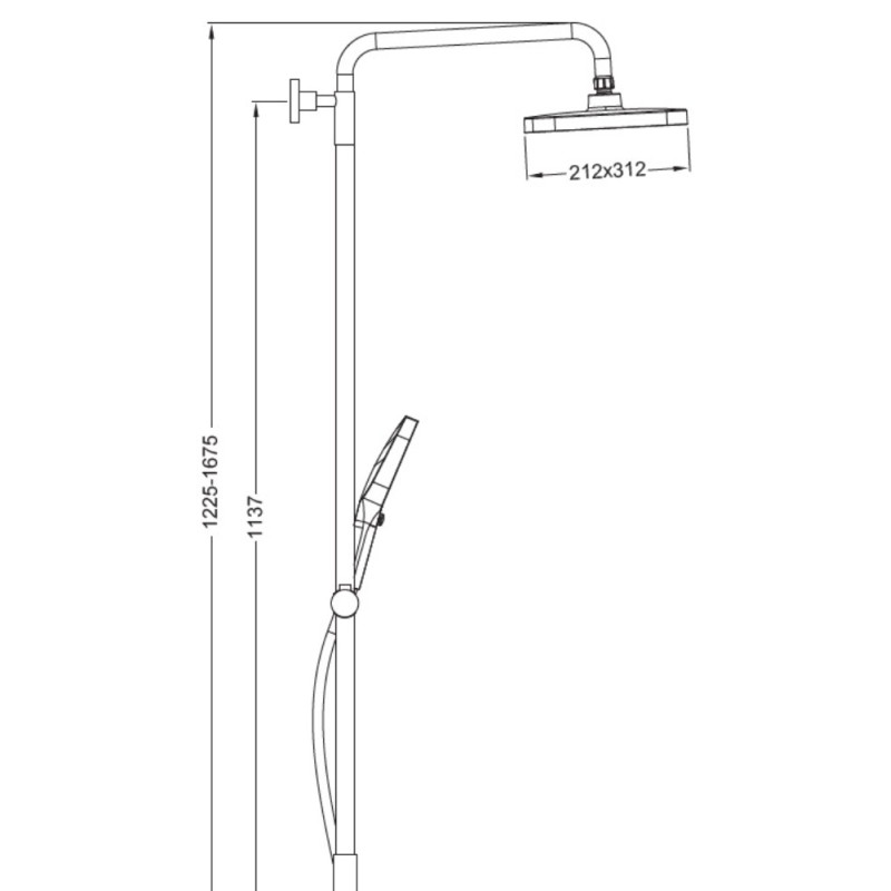 Душова колона зі змішувачем Koer KB-56030-07, 3 функції (KR5429)