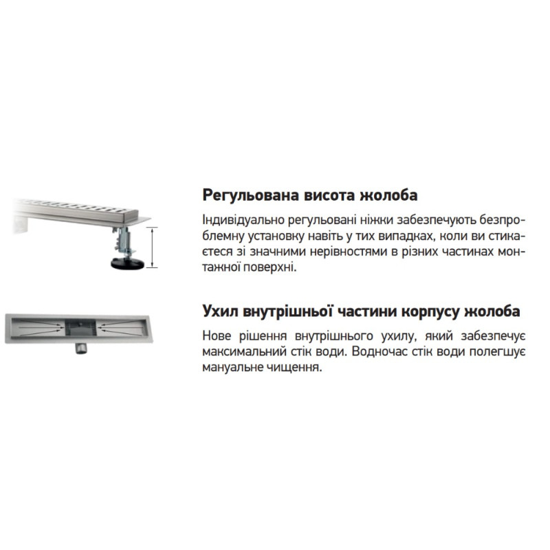 Душевой трап из нержавеющей стали SUS304 Koer FD20-70x850 (KR4747)