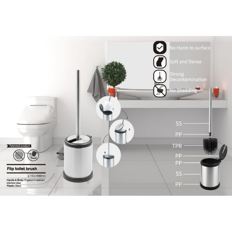 Ершик для унитаза напольный Mixxus Topper-TB0201 White цвет белый (MI7094)