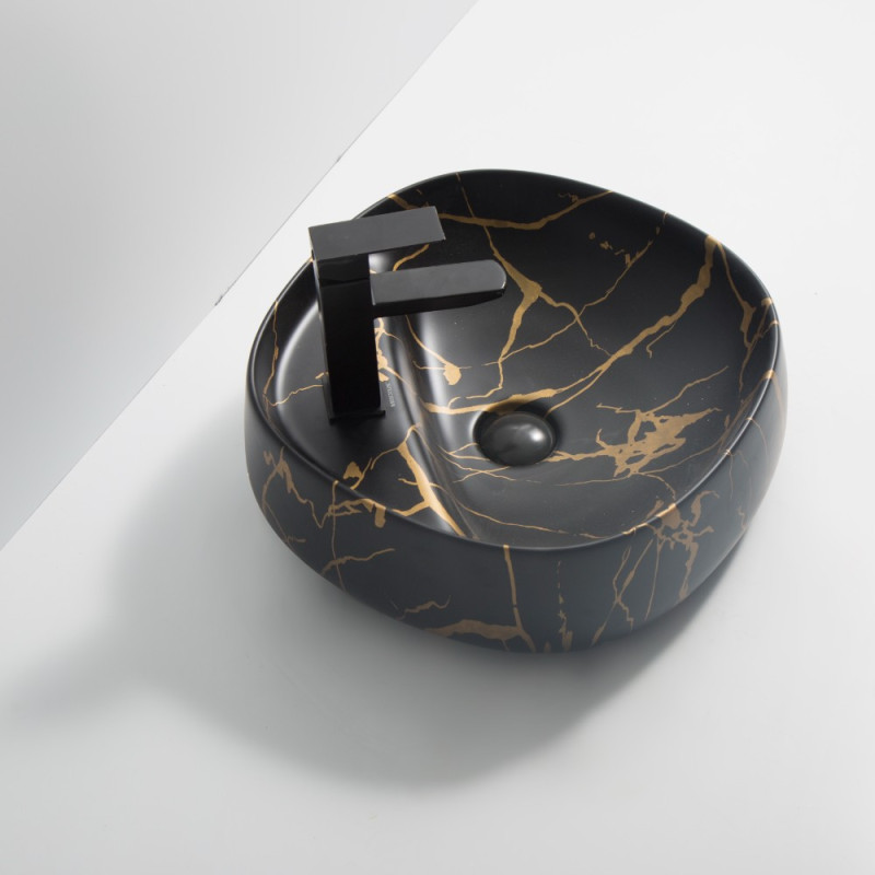 Раковина накладна MIXXUS PREMIUM WAVE-0201 MARBLE 430х430х150mm з отвором під змішувач (MP6536)