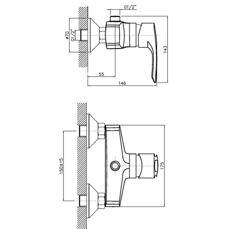 Змішувач для душу Haiba Hansberg 003 (HB0176)