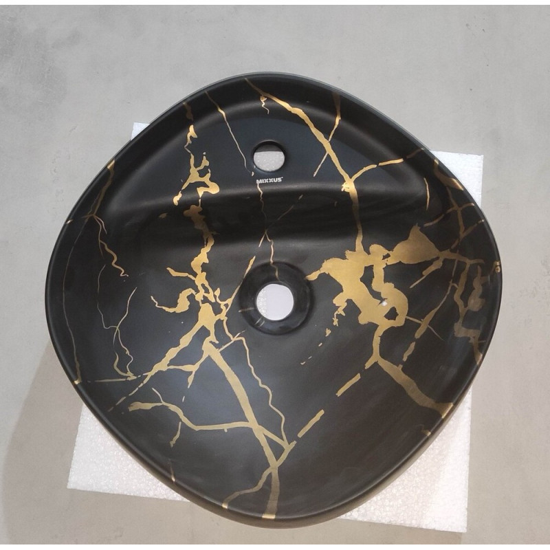 Раковина накладна MIXXUS PREMIUM WAVE-0201 MARBLE 430х430х150mm з отвором під змішувач (MP6536)