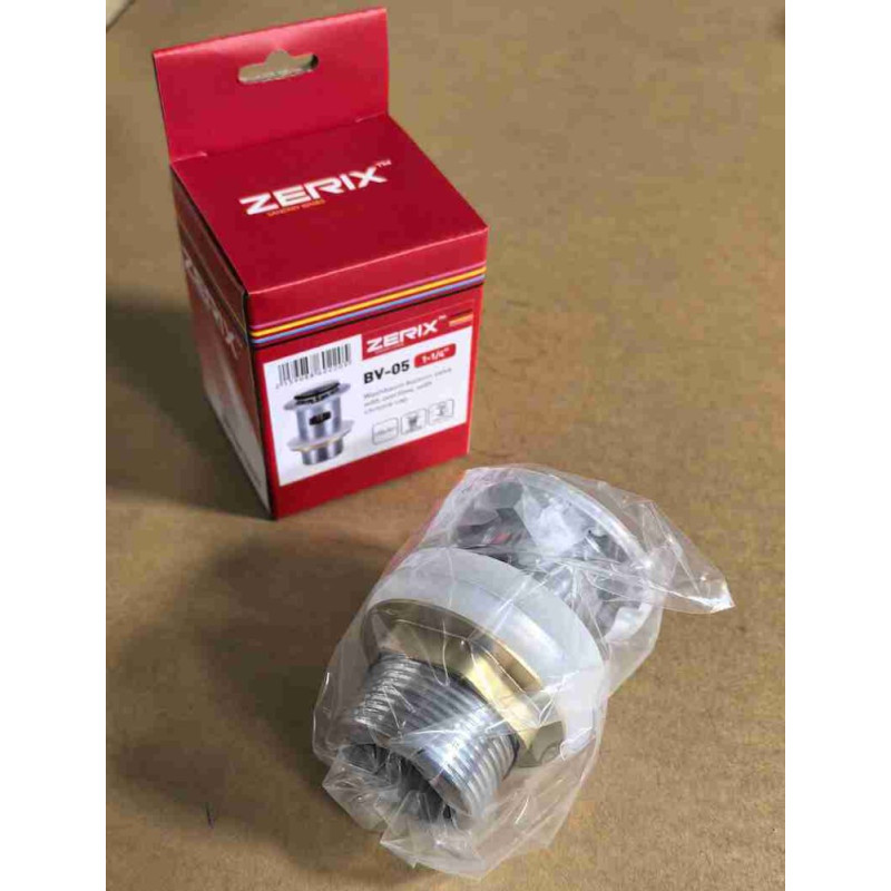 Донний клапан для раковини Zerix BV-05 1 1/4'' з переливом автоматичний СLICK-СLACK (Колір хром) (ZX6022)