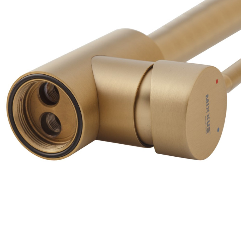 Змішувач для кухні Mixxus SUS-011 Brushed Gold з нерж.сталі SUS304 (Колір матове золото) (MI8435)
