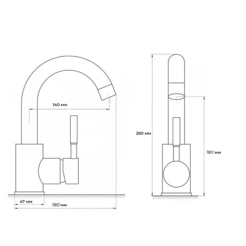 Смеситель для умывальника из нерж. стали SUS304 Zerix LUM-001 (ZX3123)