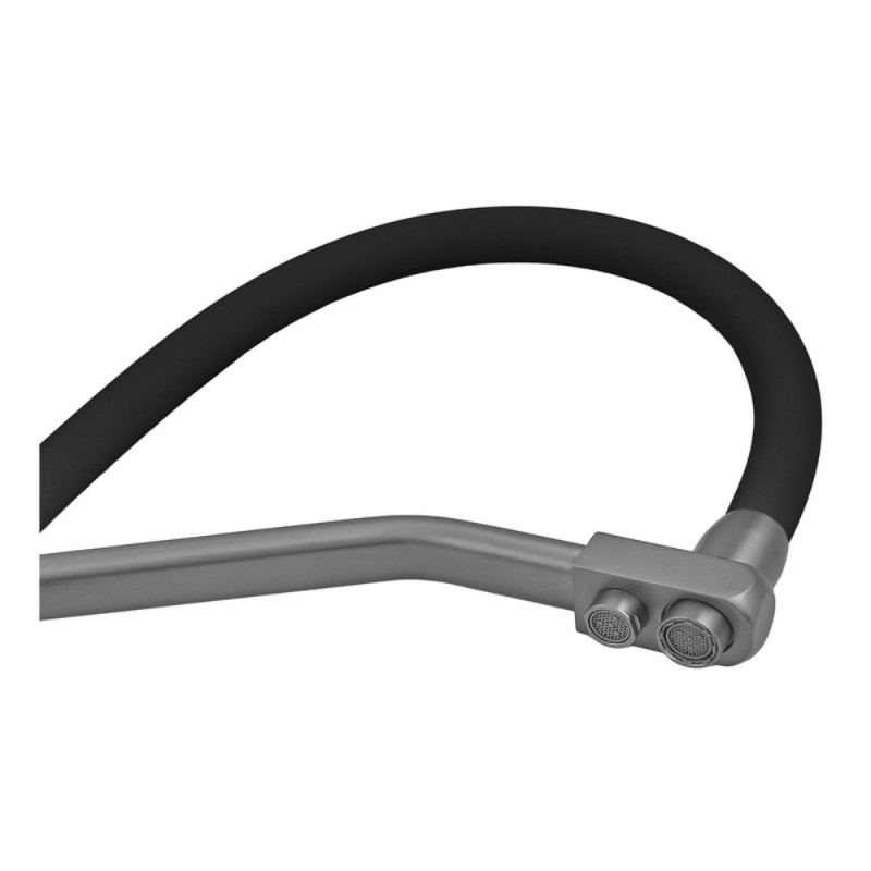 Смеситель для кухни с силиконовым изливом Zerix FUL-021 Graphite Refl.Black из нерж. стали SUS304 с выходом для пит.воды (ZX5999)