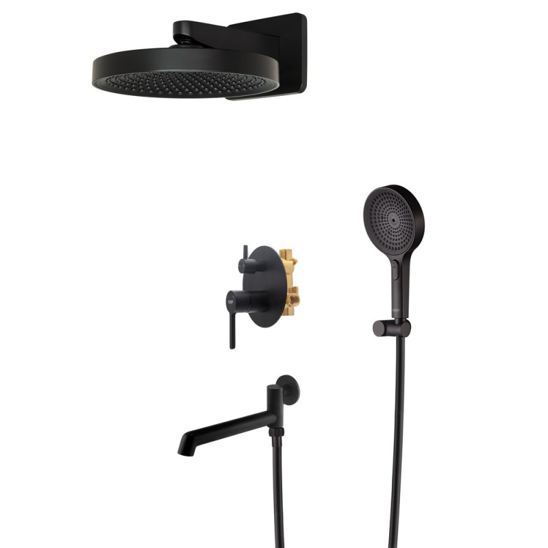 Вбудована душова система Koer KB-66029-05 3 функції Колір чорний (KR5492)