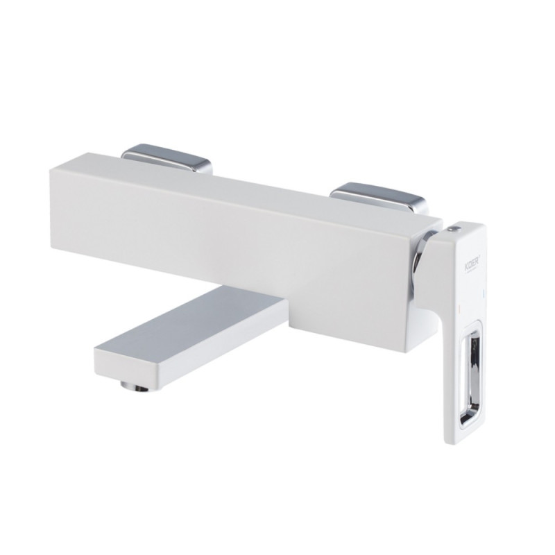 Смеситель для ванны с коротким изливом Koer KB-41009-04 (Цвет хром+белый) (KR5985)