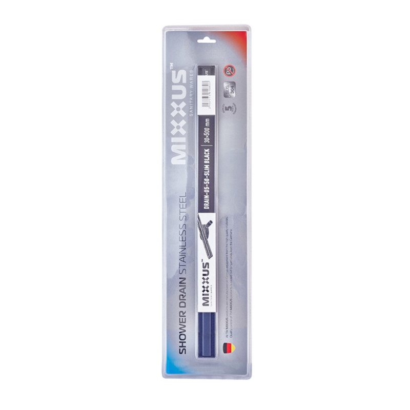 Душевой трап с нерж. стали SUS304 Mixxus Drain-05-50-Slim Black (30x500мм) (Черный) (MI6168)