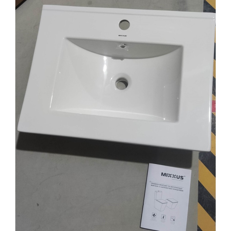 Раковина меблева Mixxus Premium CUBIC-1501 610х460х170mm з отвором під змішувач та переливом (MP6495)