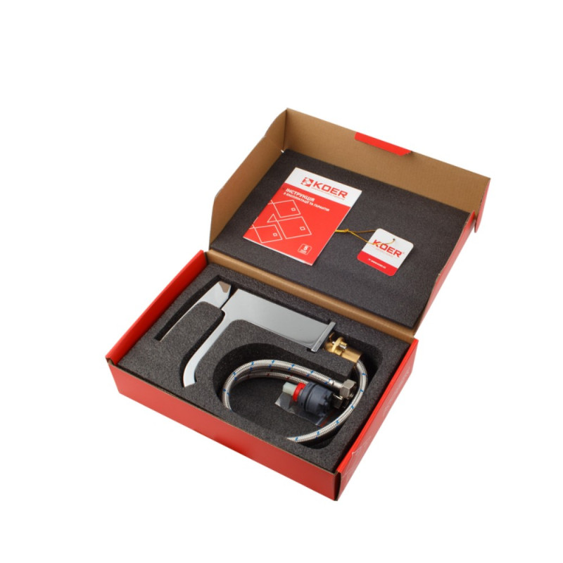 Смеситель для умывальника Koer KB-10037-01 (Цвет хром) (KR5998)