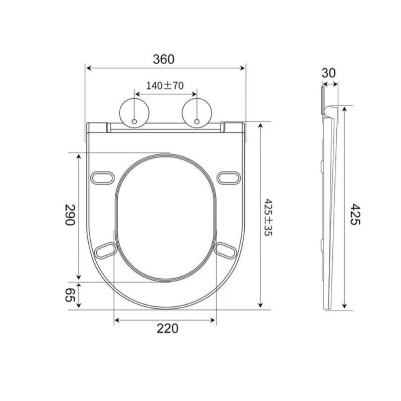 Унітаз підвісний Mixxus Bevel-0305-T3 480х360х340mm система змиву Tornado 3.0 (MI8425)