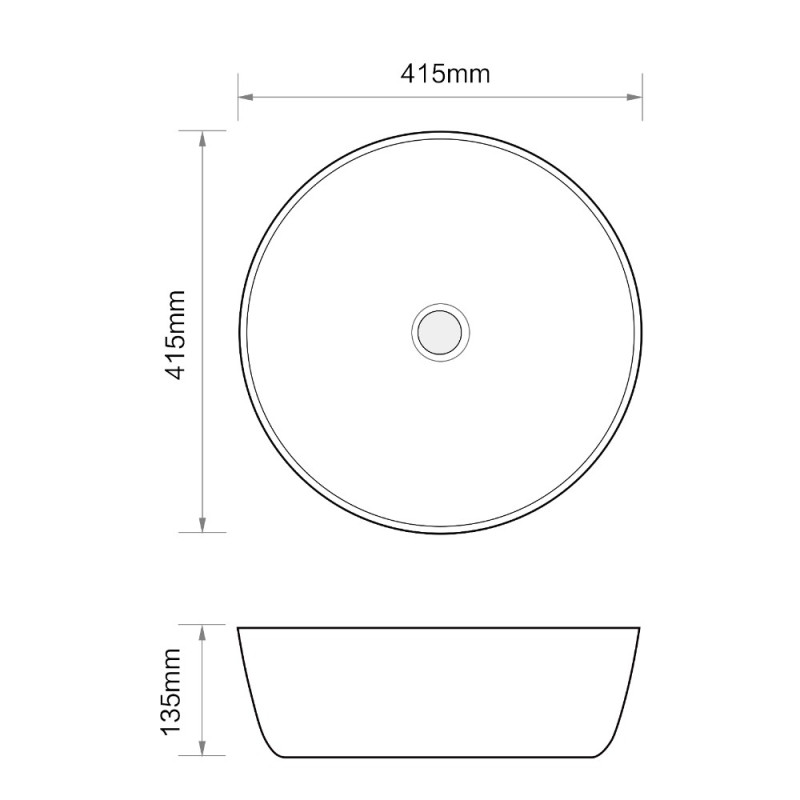 Раковина накладная Mixxus Premium ELLIPSE-0101 415х415х135mm (MP6531)
