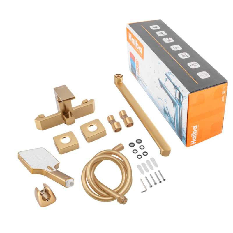 Смеситель для ванны Haiba GAUDI 006 EURO BRUSHED GOLD (HB9598)