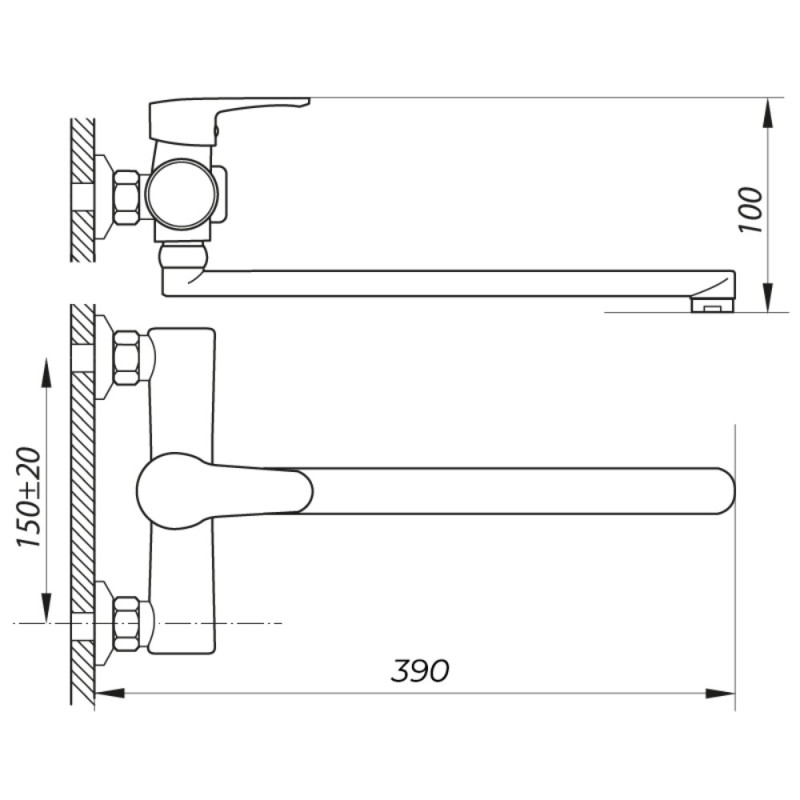 Смеситель для ванны Zerix PUD7 045 (ZX2810)