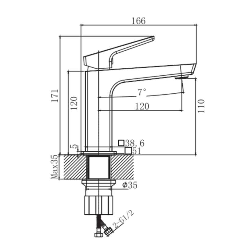 Смеситель для умывальника Haiba Turin 001 Nut (HB9655)