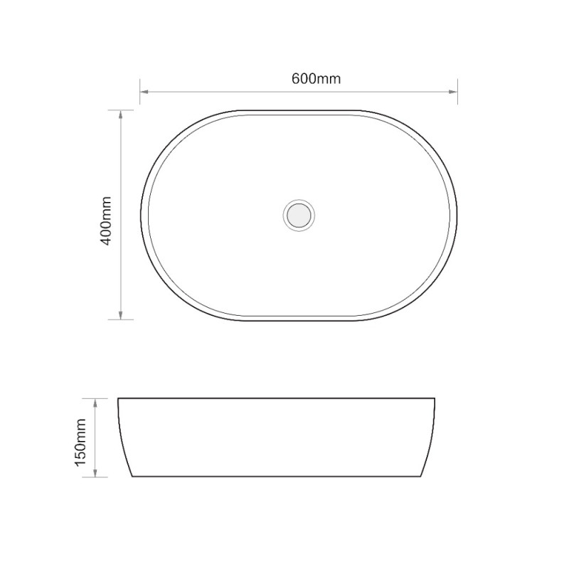 Раковина накладна MIXXUS PREMIUM ELLIPSE-0105 600х400х150mm (MP6563)