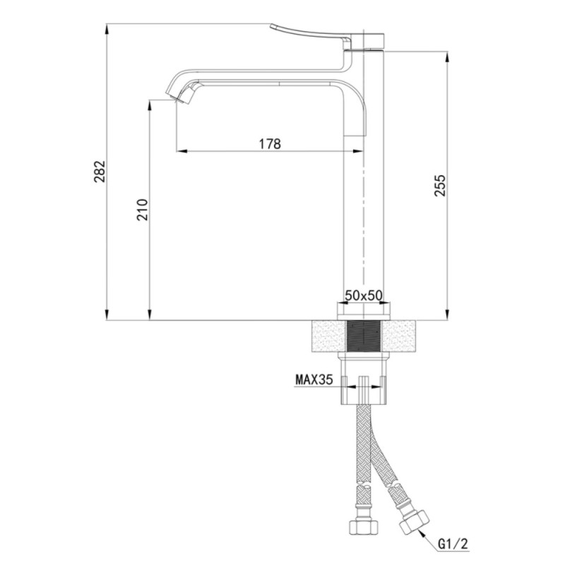 Смеситель для умывальника Mixxus Premium DALI 001 NUT HIGH (MI6745)