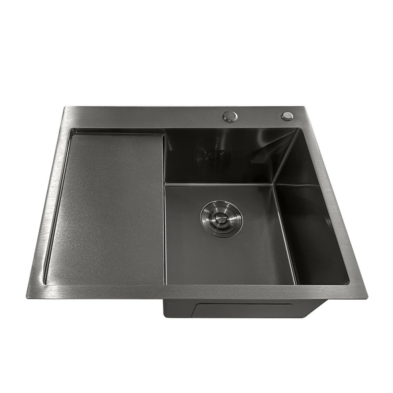 Мойка из нержавеющей стали Mixxus MH6350R Nano-Black (3.0/0.8) цвет графит (MI7047)