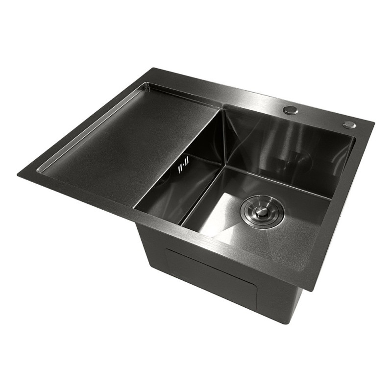 Мойка из нержавеющей стали Mixxus MH6350R Nano-Black (3.0/0.8) цвет графит (MI7047)