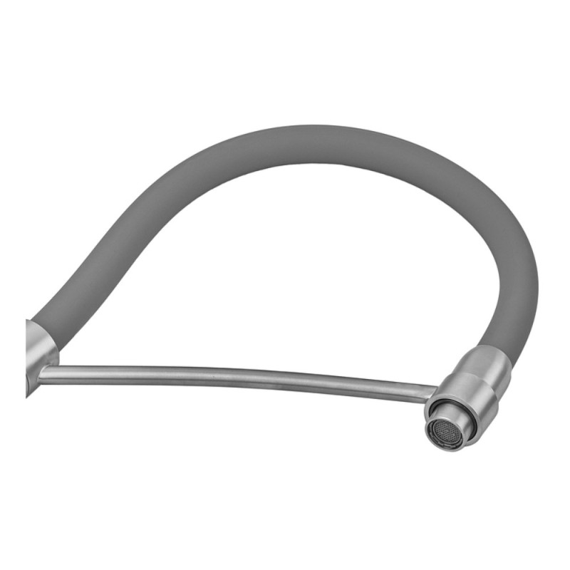 Смеситель для кухни с силиконовым изливом Zerix FUL-017 Refl.Gray из нерж. стали SUS304 (изл.серый) (ZX5993)