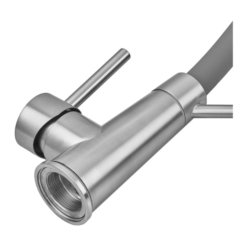 Смеситель для кухни с силиконовым изливом Zerix FUL-017 Refl.Gray из нерж. стали SUS304 (изл.серый) (ZX5993)