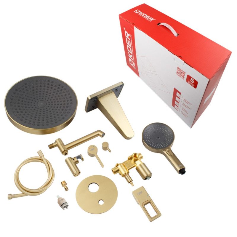 Вбудована душова система Koer KB-66029-12 3 функції (Колір матове золото) (KR5957)