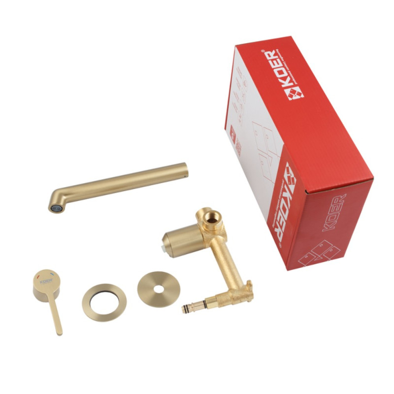 Смеситель для умывальника встроенный Koer KB-16029-12 (Цвет матовое золото) (KR5955)