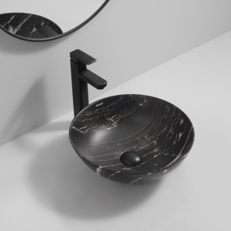 Раковина накладная Mixxus Premium ELLIPSE-0106 MARBLE 390х390х140mm (MP6533)