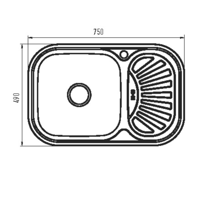 Мийка кухонна Zerix Z7549-08-180MD (micro decor) (ZS0575)