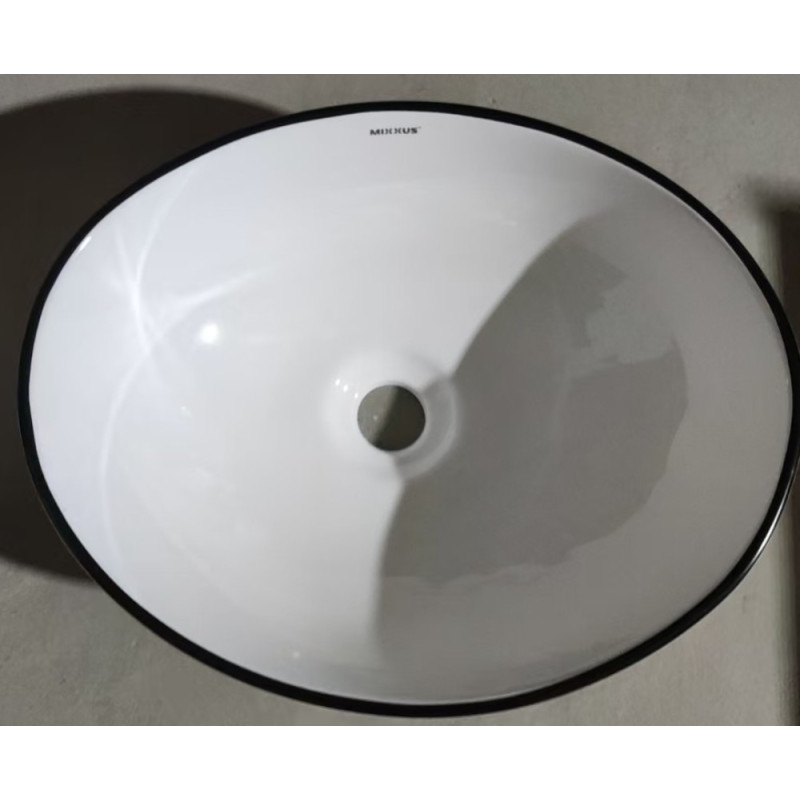 Раковина накладна MIXXUS PREMIUM ELLIPSE-0108 EDGE BLACK 400х330х145mm (MP6527)